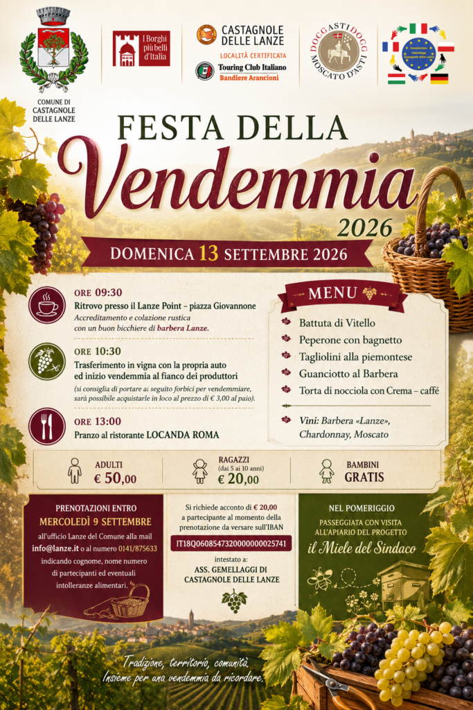 Locandina festa della vendemmia 2026