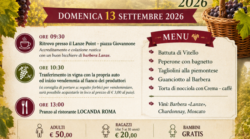 Locandina festa della vendemmia 2026